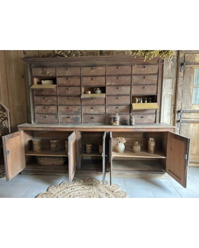 Ancien meuble de métier à clapets, patine d'origine