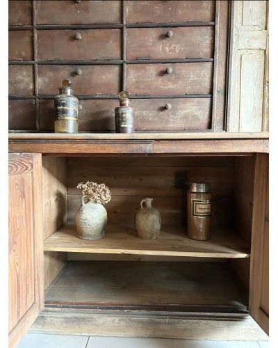 Ancien meuble de métier à clapets, patine d'origine