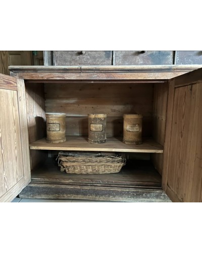 Ancien meuble de métier à clapets, patine d'origine