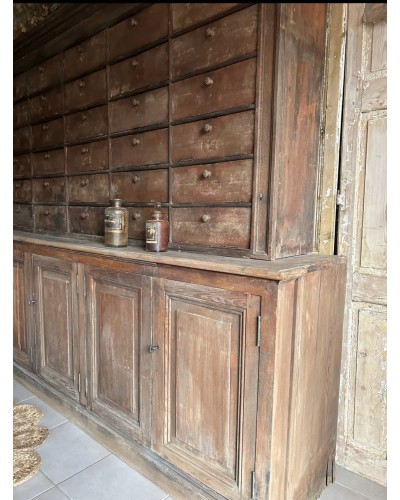 Ancien meuble de métier à clapets, patine d'origine