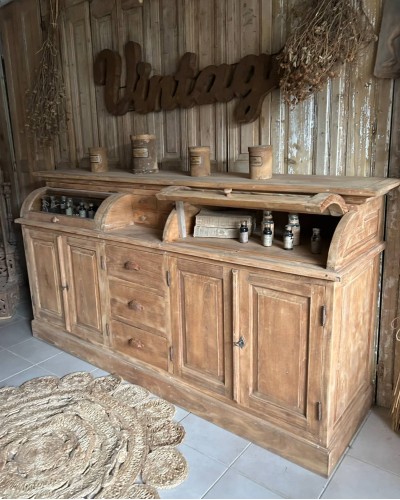 Ancien meuble de commerce à clapets