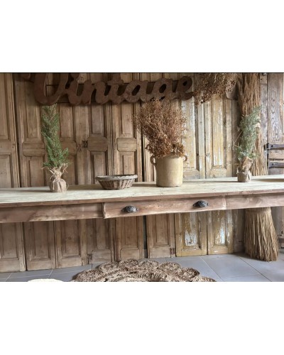 Grande table de ferme, 292 cm de charme brut