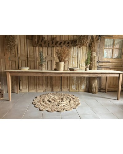 Grande table de ferme, 292 cm de charme brut