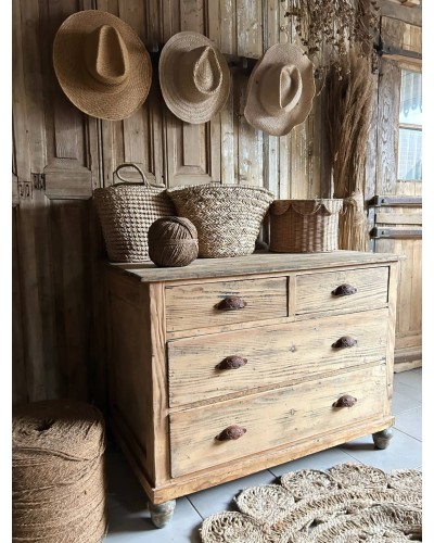 Jolie Commode ancienne en sapin - Patine douce et naturelle - Esprit maison de campagne