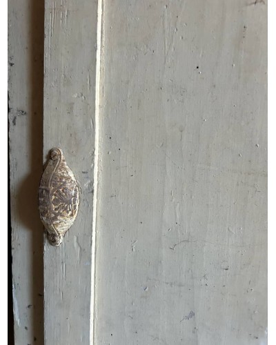 Comptoir ancien de commerce patiné - Portes coulissantes & tiroir - Debut Axe