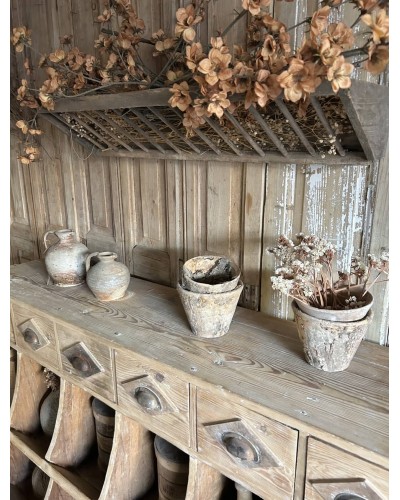 Ancien grainetier en bois - Meuble de métier authentique