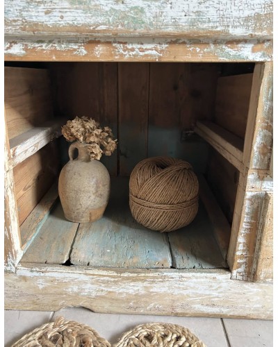 Comptoir ancien patiné - meuble de métier à tiroirs