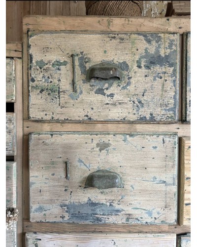 Meuble de métier à multiples tiroirs ancien
