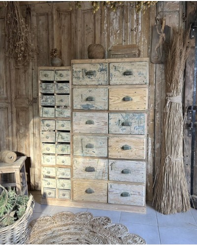 Meuble de métier à multiples tiroirs ancien