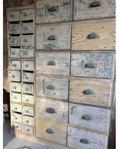 Meuble de métier à multiples tiroirs ancien