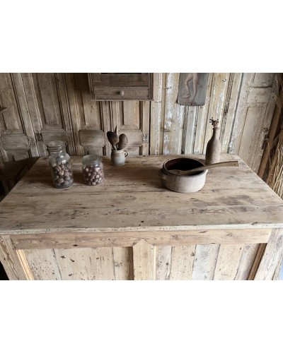 Ancien comptoir en pin massif