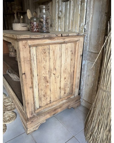 Ancien comptoir en pin massif