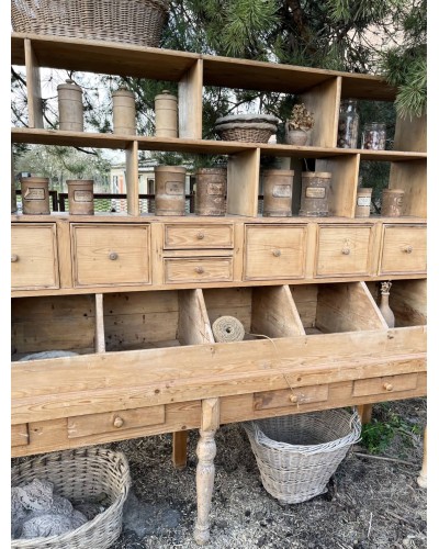 Exceptionnel meuble grainetier, meuble de commerce