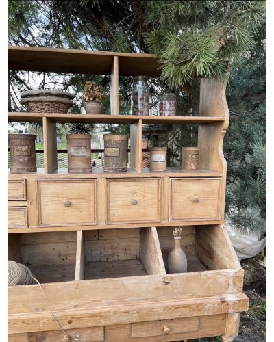 Exceptionnel meuble grainetier, meuble de commerce