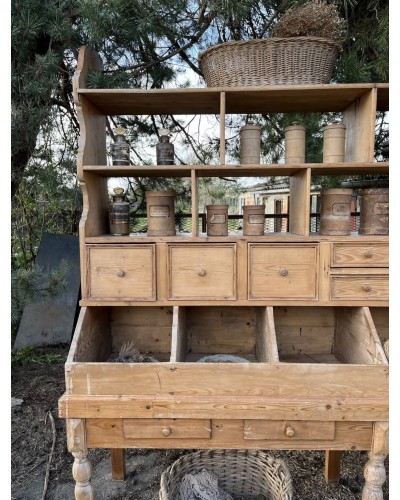 Exceptionnel meuble grainetier, meuble de commerce