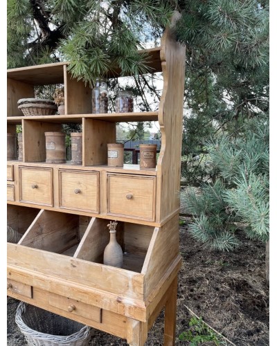 Exceptionnel meuble grainetier, meuble de commerce