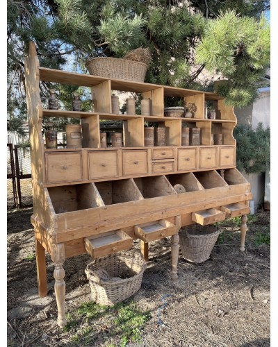 Exceptionnel meuble grainetier, meuble de commerce