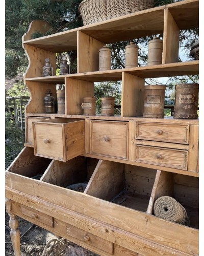 Exceptionnel meuble grainetier, meuble de commerce