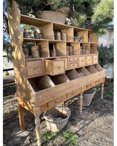 Exceptionnel meuble grainetier, meuble de commerce