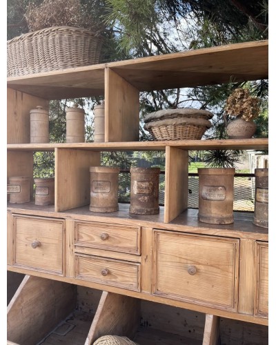 Exceptionnel meuble grainetier, meuble de commerce