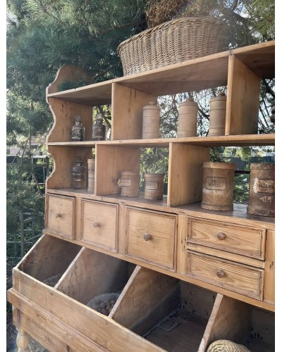 Exceptionnel meuble grainetier, meuble de commerce