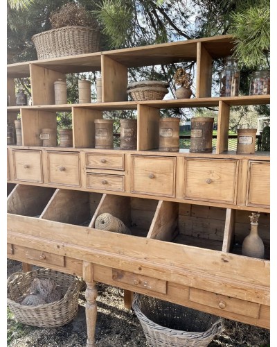 Exceptionnel meuble grainetier, meuble de commerce