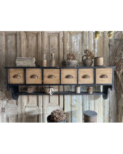 Ancienne archelle murale à 6 tiroirs