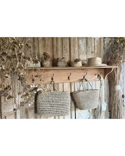 étagère  murale en bois avec patères