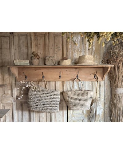 étagère  murale en bois avec patères
