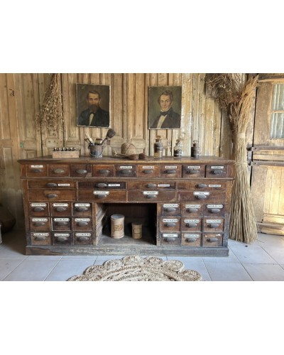 Exceptionnel ancien meuble de métier authentique