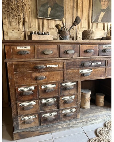 Exceptionnel ancien meuble de métier authentique