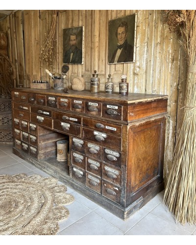 Exceptionnel ancien meuble de métier authentique