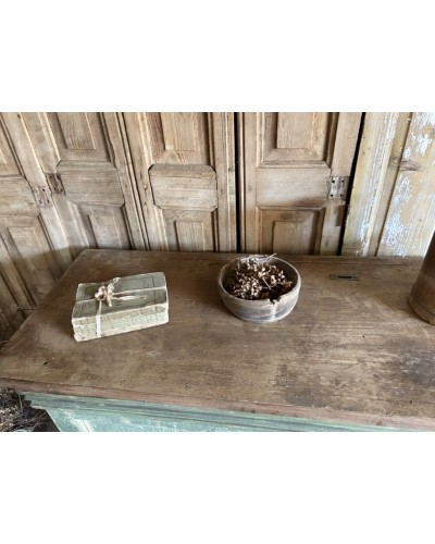 Comptoir ancien à la jolie patine vert forêt