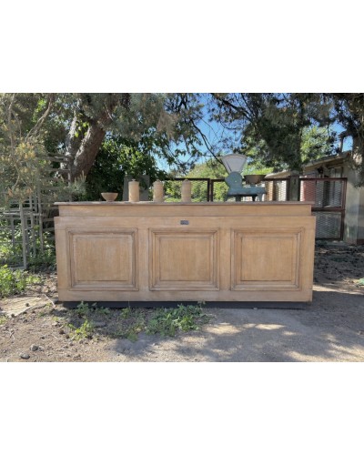 Exceptionnel comptoir ancien en chêne 220 cm