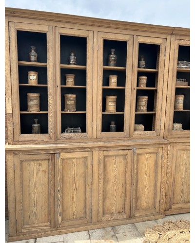 Monumental ancien meuble vitrine d’école