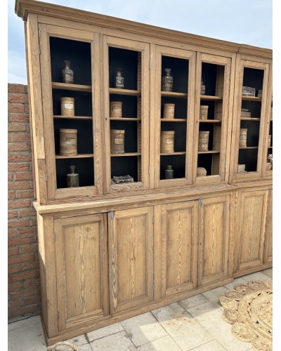 Monumental ancien meuble vitrine d’école