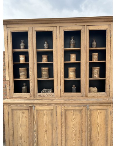 Monumental ancien meuble vitrine d’école