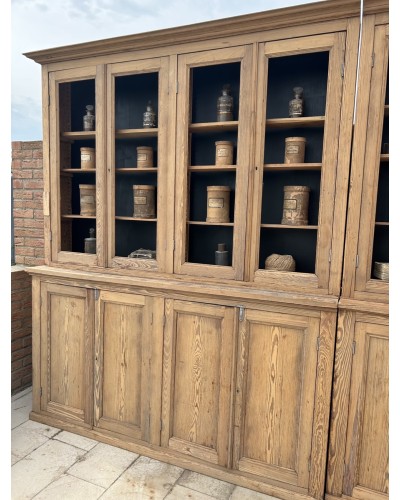Monumental ancien meuble vitrine d’école