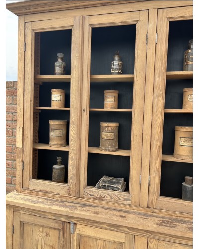 Monumental ancien meuble vitrine d’école