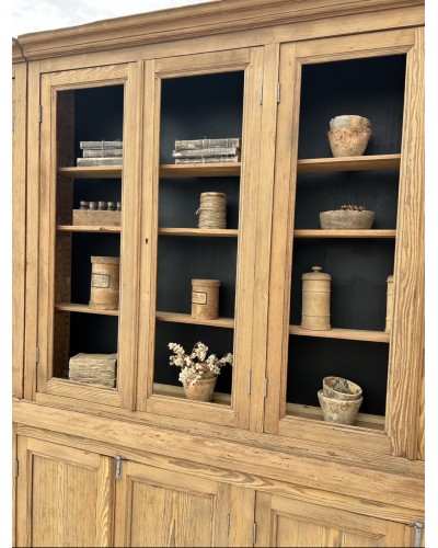 Monumental ancien meuble vitrine d’école