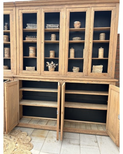 Monumental ancien meuble vitrine d’école