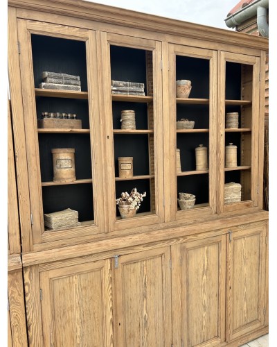 Monumental ancien meuble vitrine d’école
