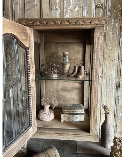 Vitrine murale  ancienne en chêne
