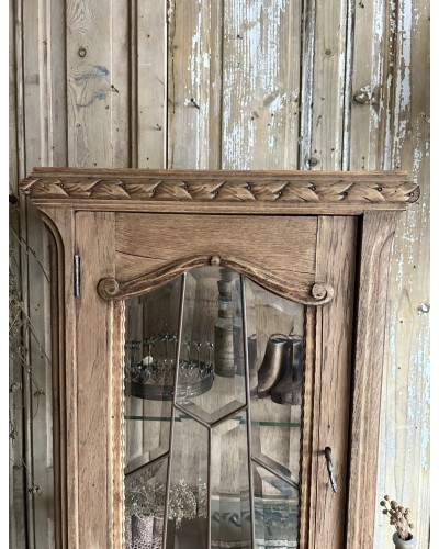 Vitrine murale  ancienne en chêne