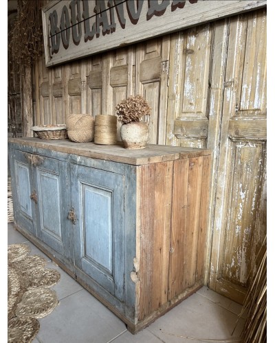 Meuble bas d’atelier ancien 3 portes