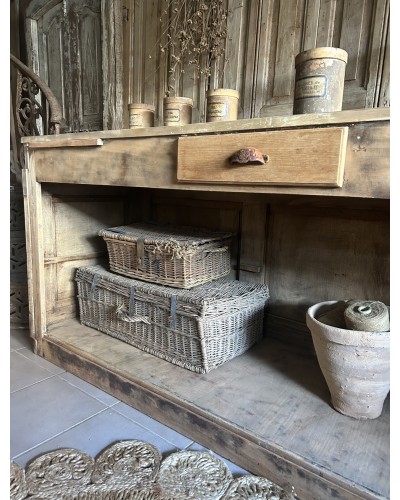 Exceptionnel comptoir ancien en chêne