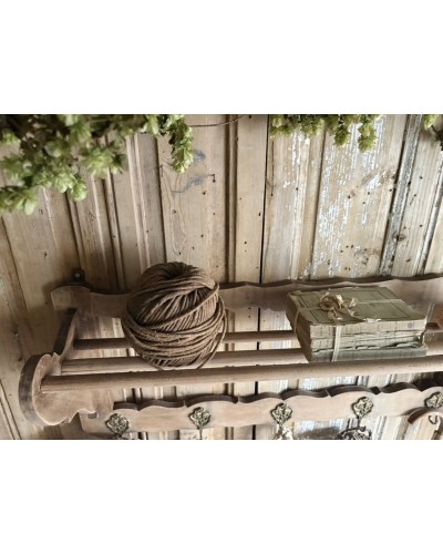 Ancienne étagère murale porte-manteaux à 5 patères en laiton