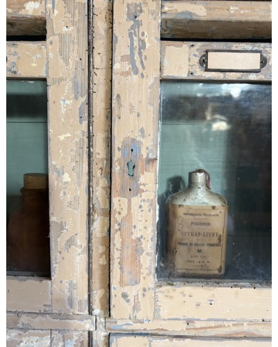 Ancien bloc de 15 boîtes aux lettres vitrées