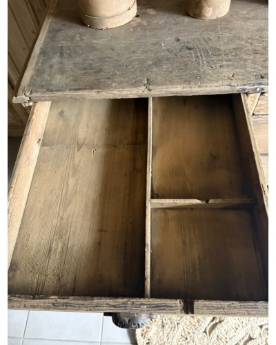 Magnifique ancien comptoir de commerce en chêne à nombreux tiroirs