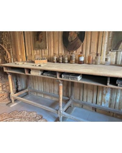 Ancienne table de drapier, console, table de travail